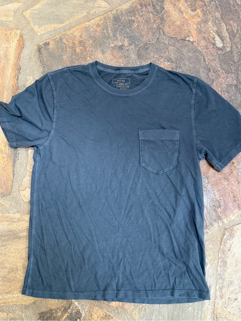Billy Reid Navy Short-Sleeve Pocket Tee